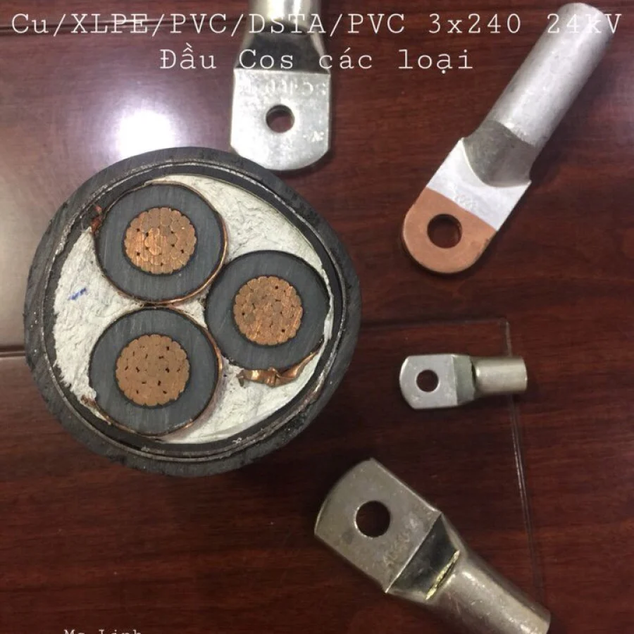 Cáp ngầm trung thế LS-VINA Cu/XLPE/PVC/DSTA/PVC 3×240 sqmm 12/20(24) kV